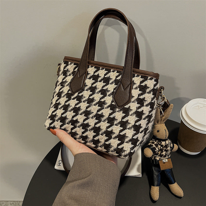 All-matching Houndstooth Shoulder Portable Messenger Bag