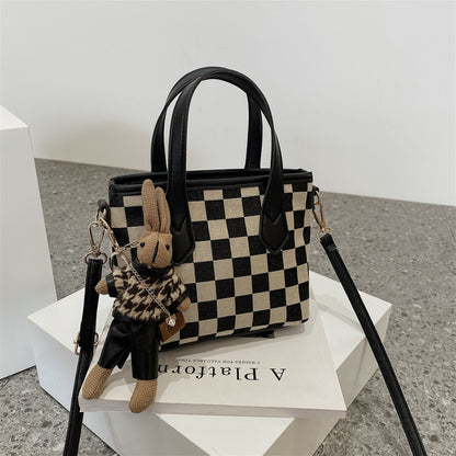 All-matching Houndstooth Shoulder Portable Messenger Bag