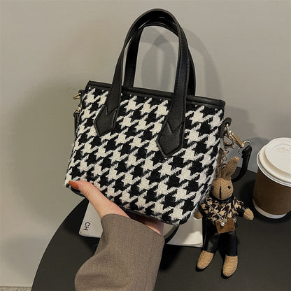 All-matching Houndstooth Shoulder Portable Messenger Bag