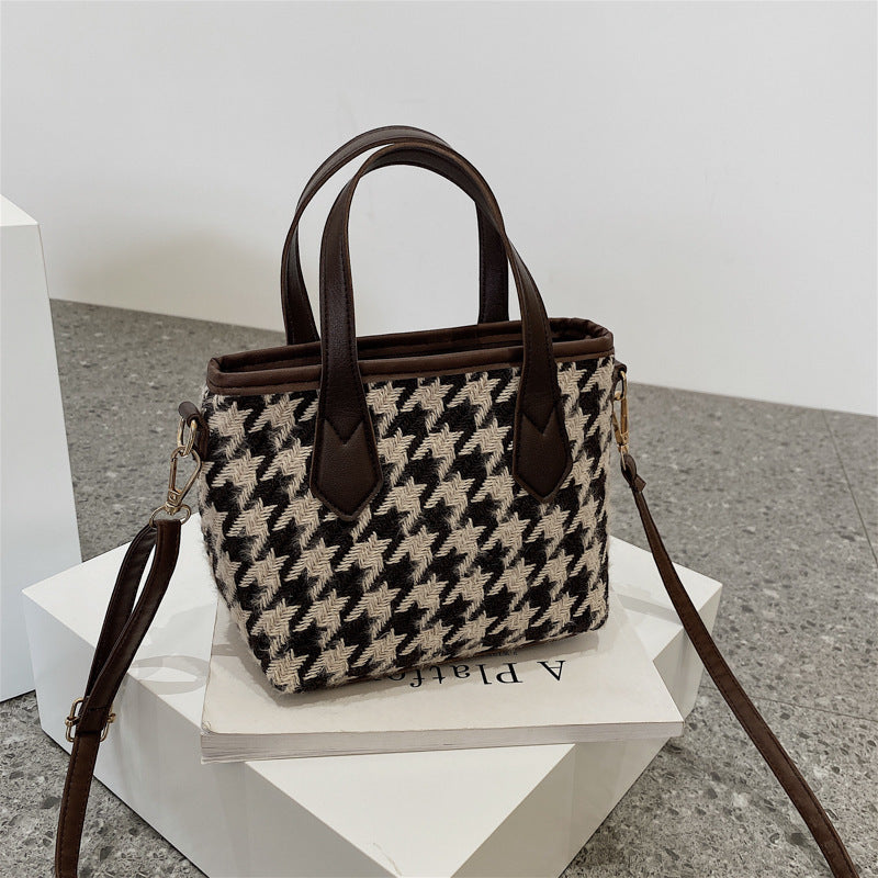 All-matching Houndstooth Shoulder Portable Messenger Bag