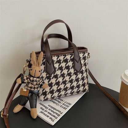 All-matching Houndstooth Shoulder Portable Messenger Bag