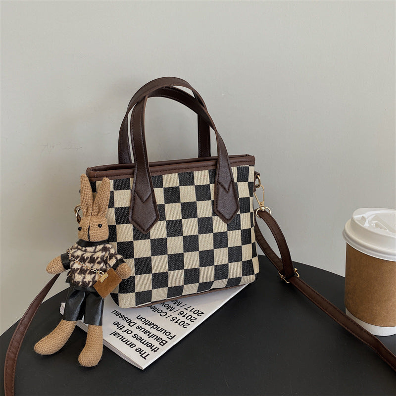 All-matching Houndstooth Shoulder Portable Messenger Bag